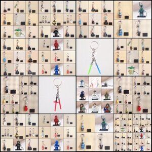 MINIFIGURE KEYCHAIN-Star Wars-Harry Potter-Sesame Street-Wonder Women Stand Gift